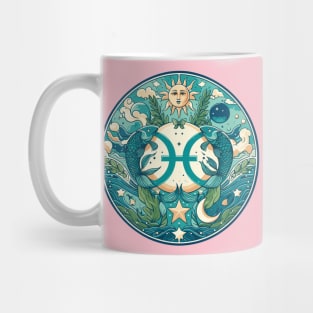 "Pisces Dreamscape: Vintage Vibes"- Zodiac Horoscope Star Signs Mug